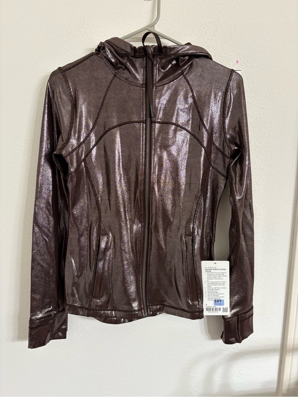 Metallic Brown Hooded Zip Jacket - Women's